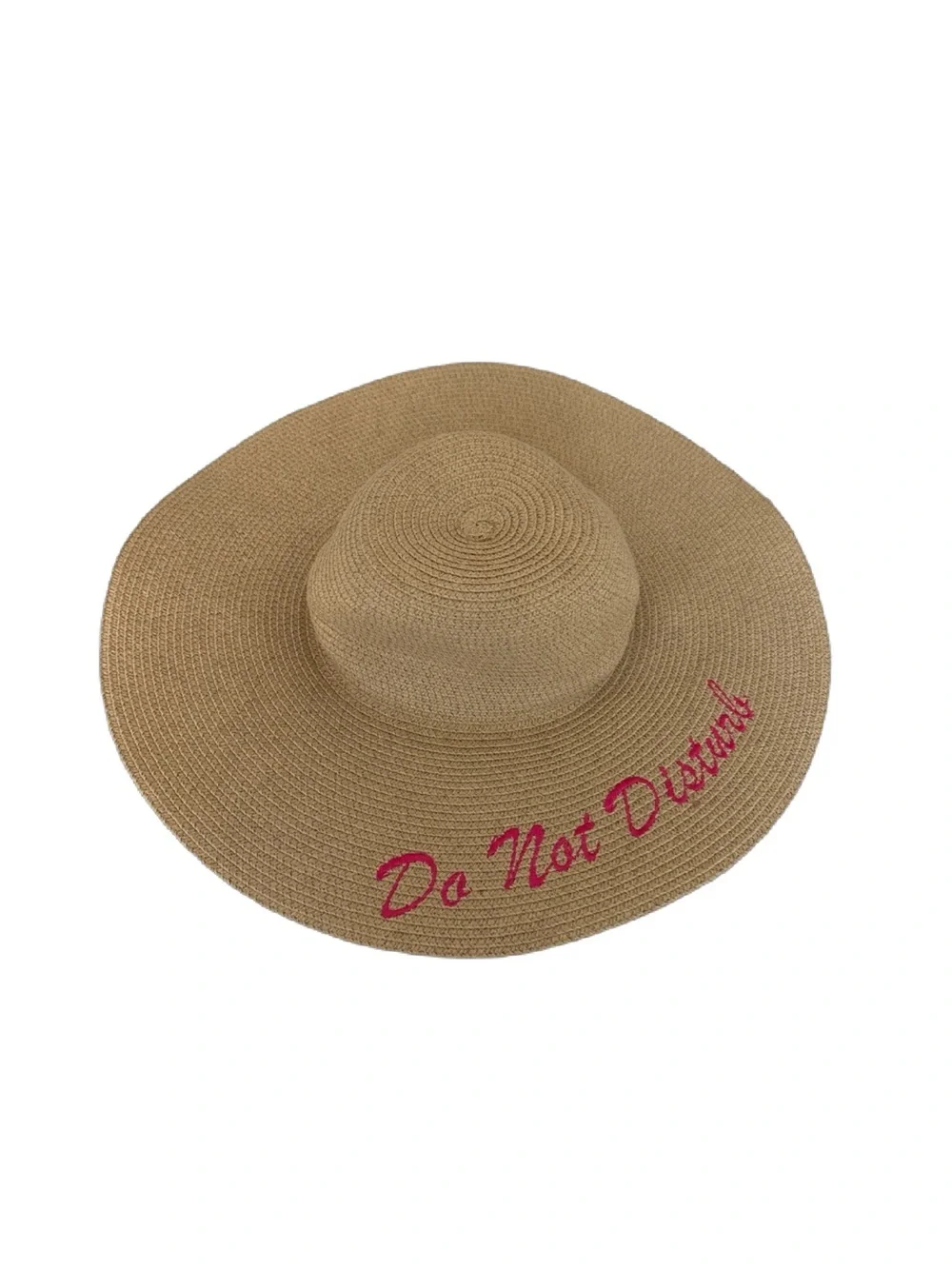Embroidered straw hat